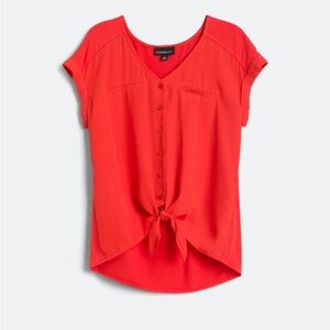 Stitchfix: Lucy mixed material tie-front blouse.